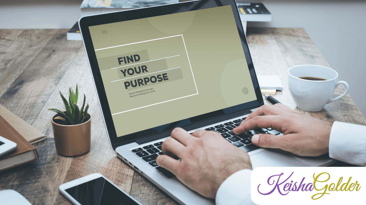 Person searching on computer how to find your purpose