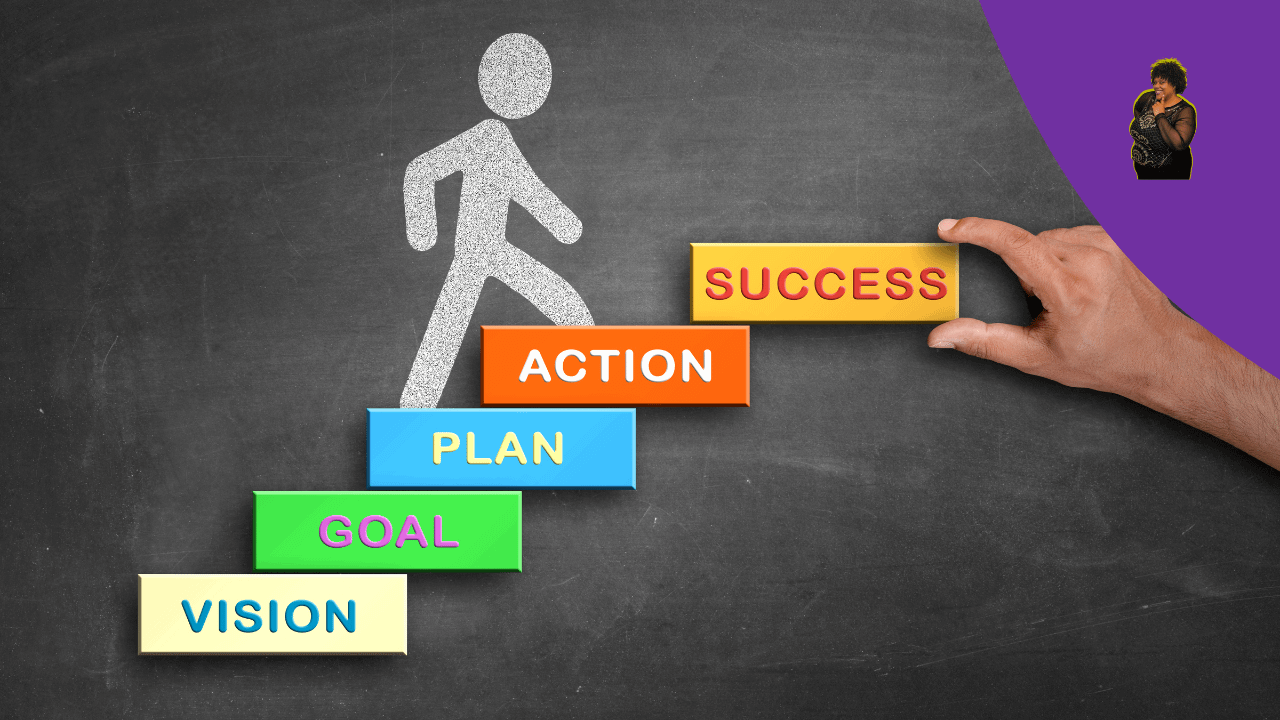 Colorful stairs with steps to stages on them