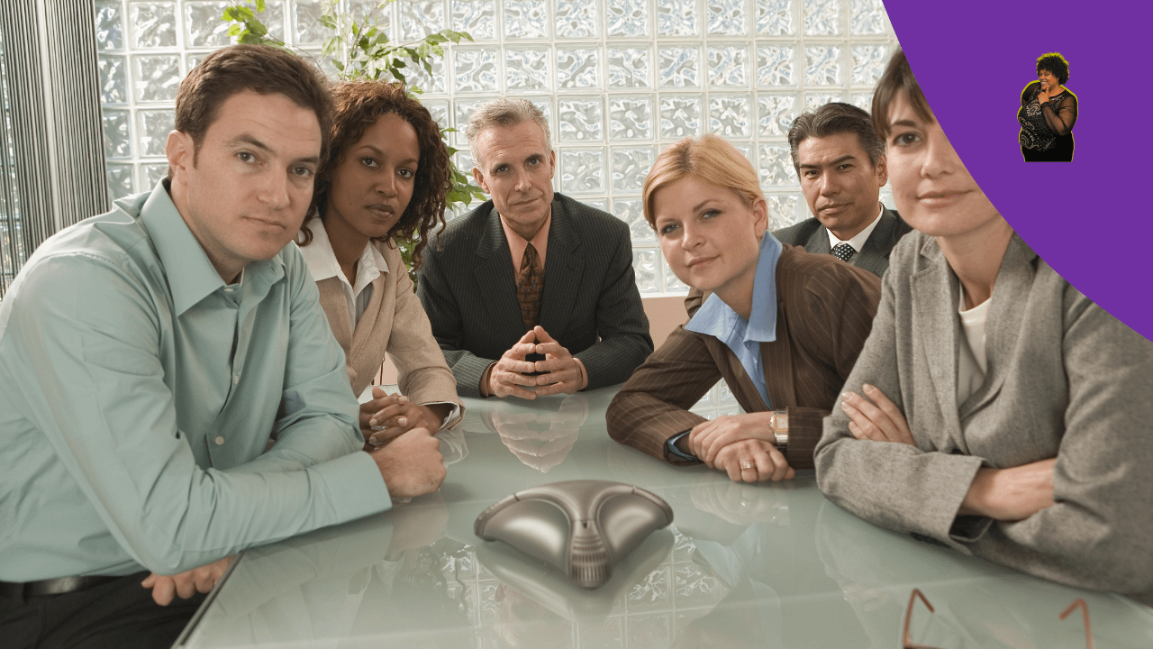 Professionals looking at something expressing disappointment